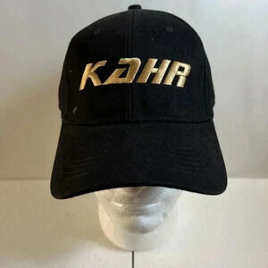 NWT KAHR Embroidered Golden Logo Adjustable Cap Hat - Black O/S